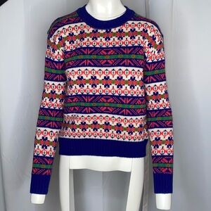J Crew boxy classic fair isle sweater women’s size XS